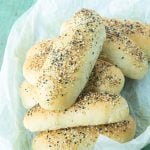 stack of homemade hot dog buns