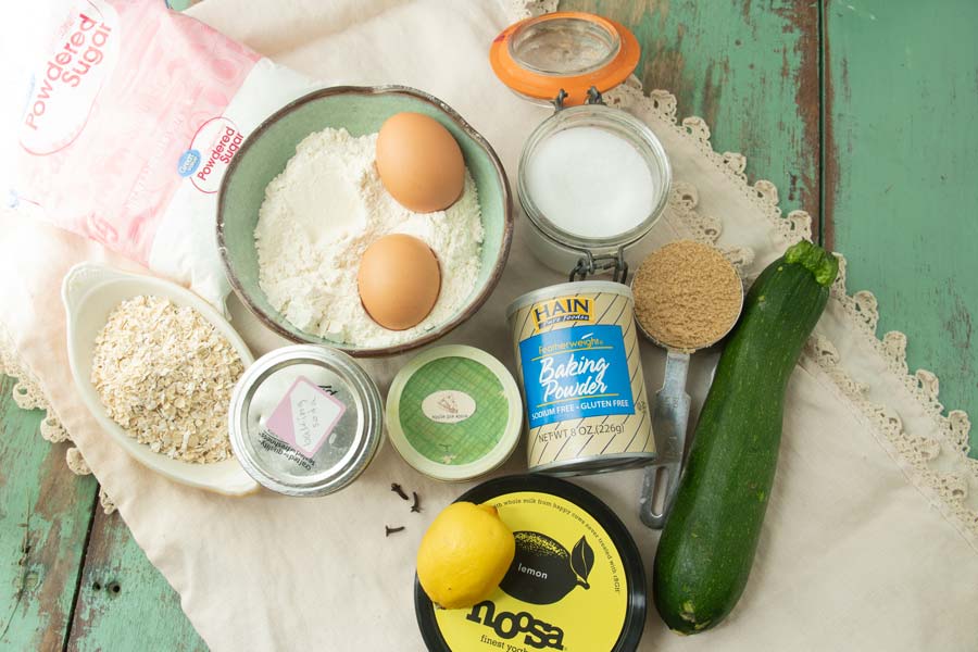 ingredients for lemon zucchini muffins