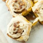 closeup of pumpkin cinnamon rolls