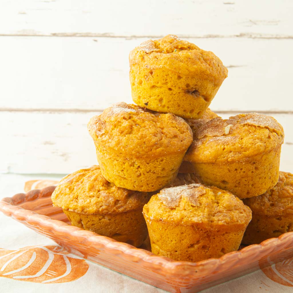 tower of pumpkin muffins