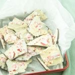 pieces of peppermint bark in tin
