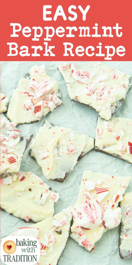 pieces of peppermint bark with text overlay
