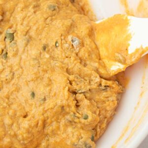 mixed pumpkin bread batter