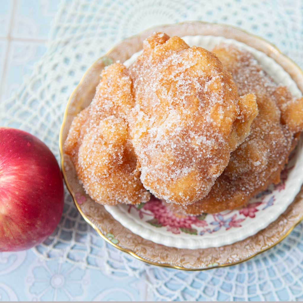 apple fritters on plate