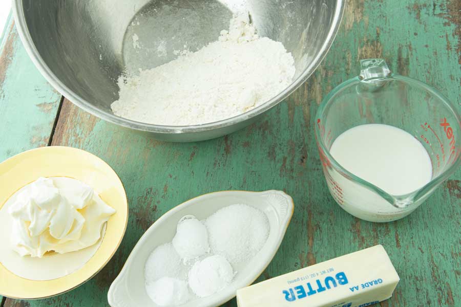 ingredients for sour cream biscuits
