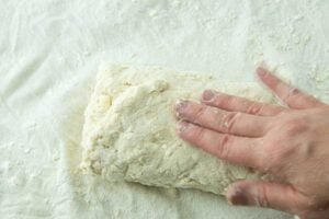 laminating biscuit dough