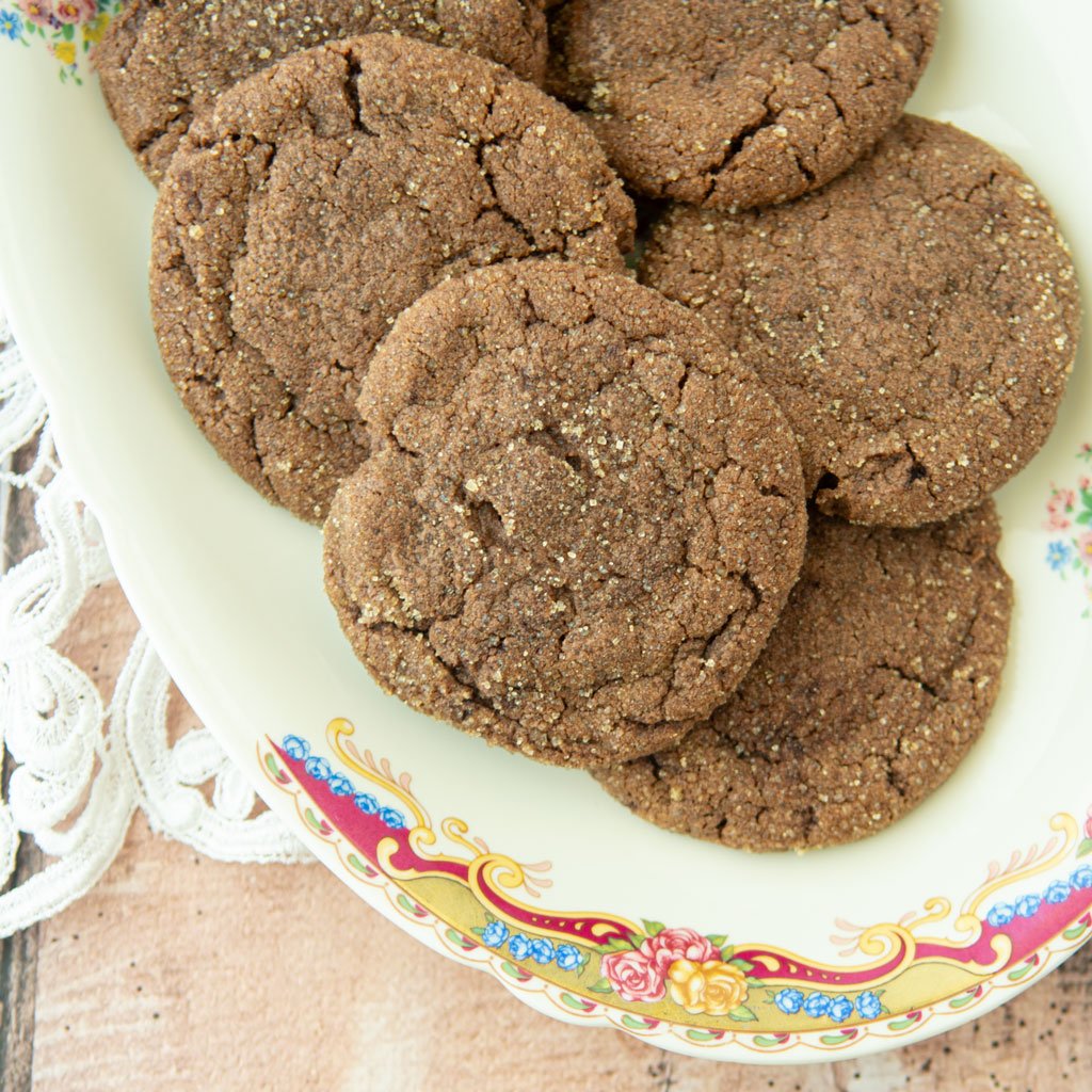 closeup of chocolate sugar cookies