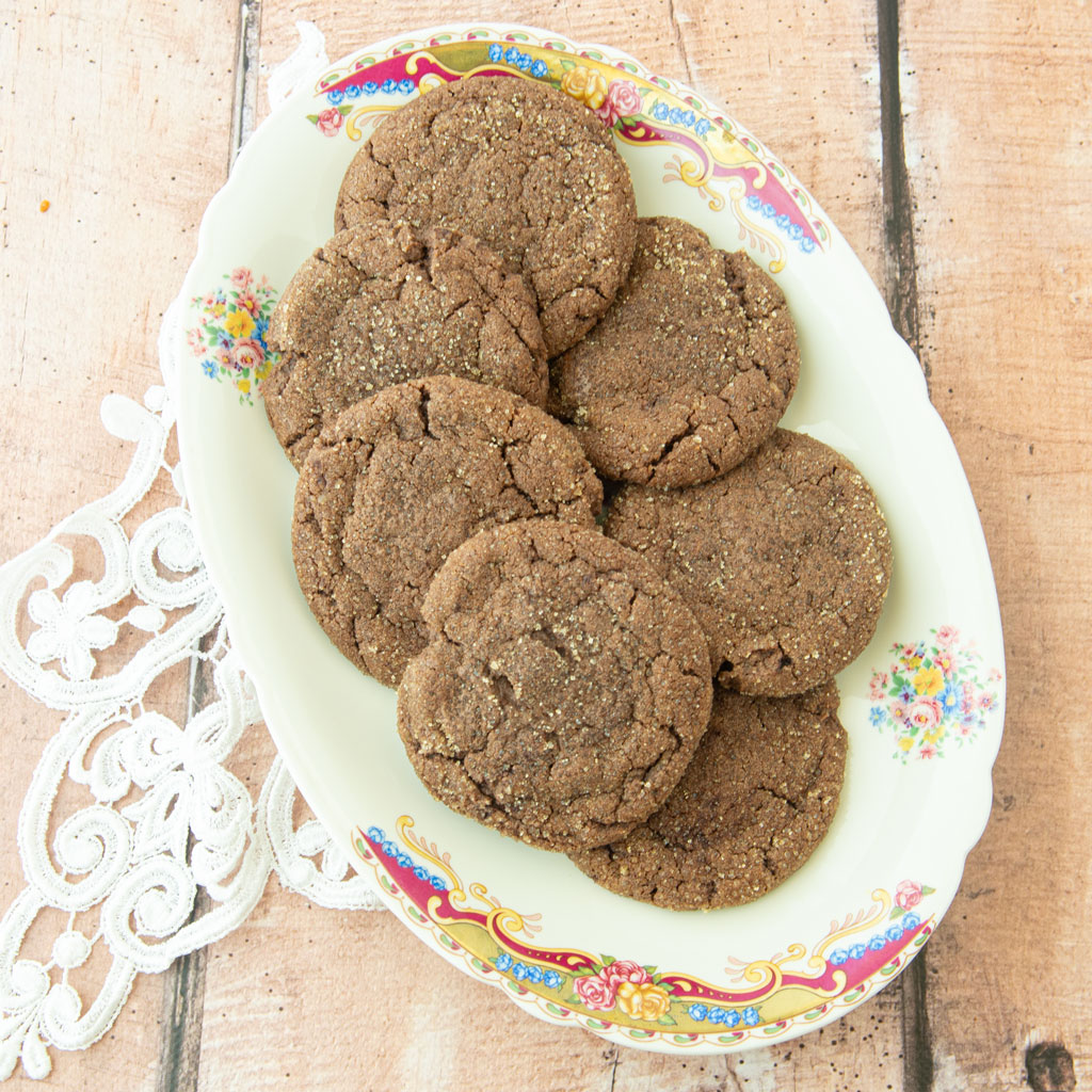 chocolate sugar cookies on plate