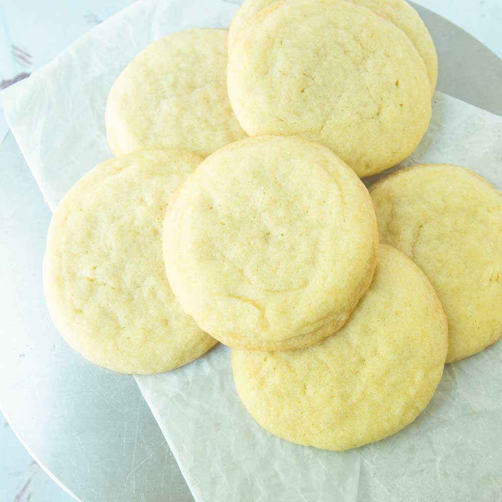stack of soft sugar cookies