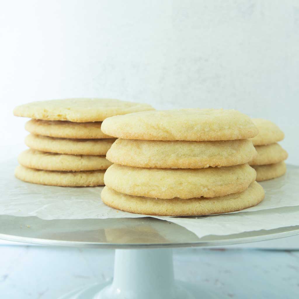 stacks of soft sugar cookies