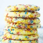 big stack of confetti sugar cookies
