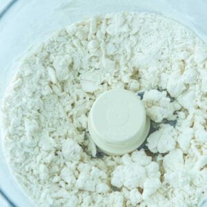 cream cheese pulsed into flour in food processor