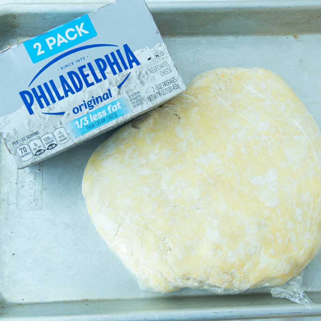 cream cheese pastry with cream cheese block