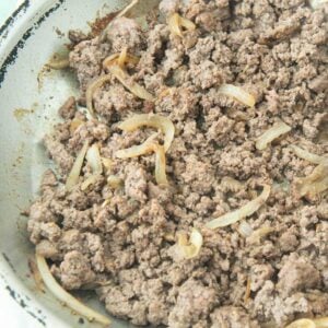 browned beef and onions