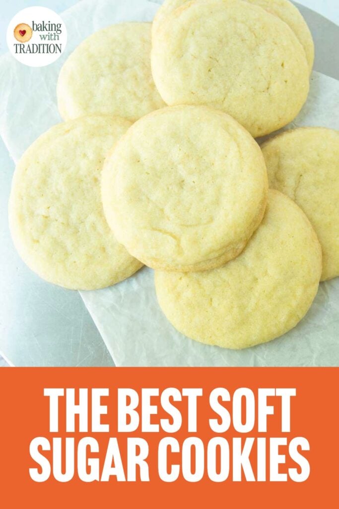stack of sugar cookies, text overlay