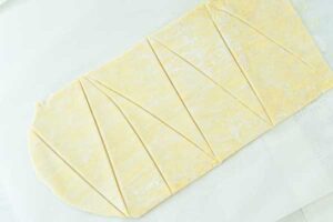 cream cheese dough cut into triangles