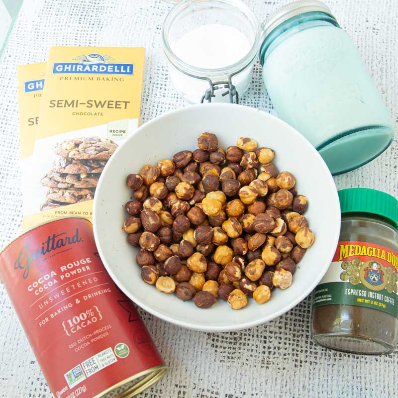 ingredients for homemade nutella