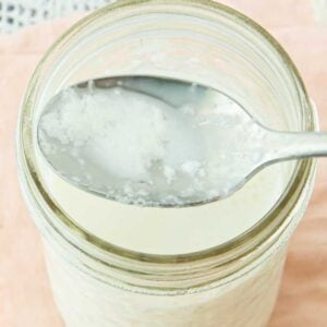 homemade buttermilk on spoon