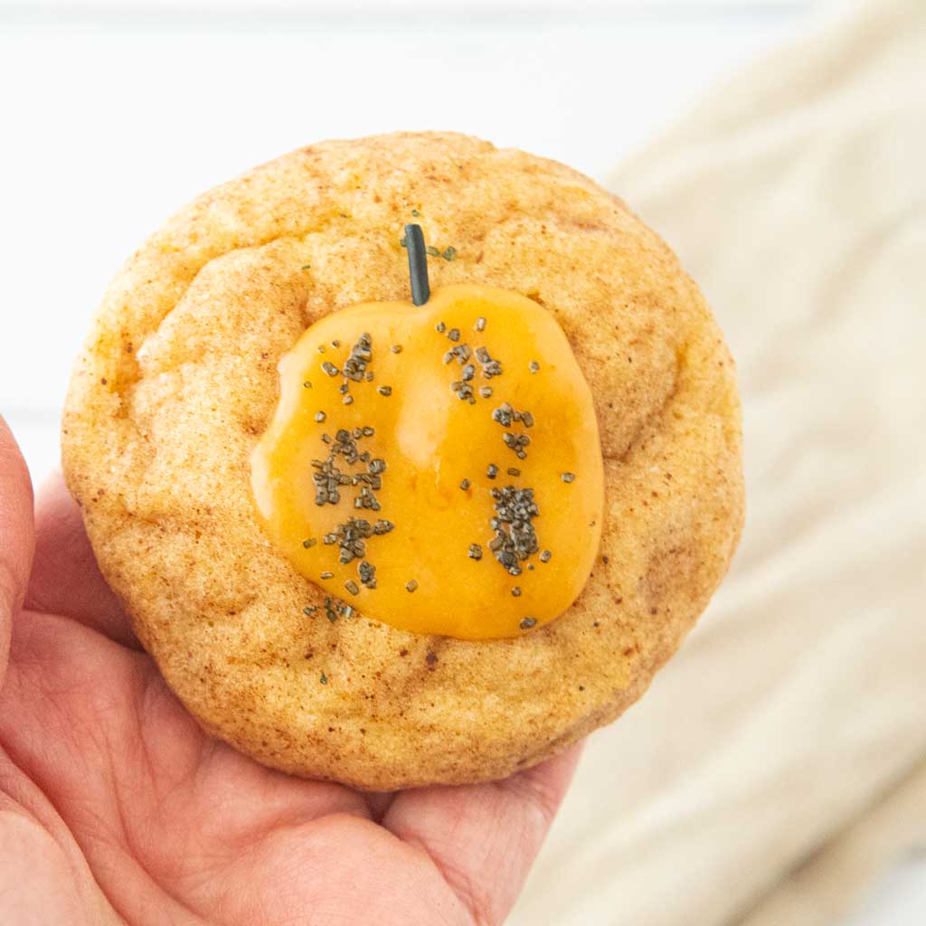 pumpkin snickerdoodle in hand