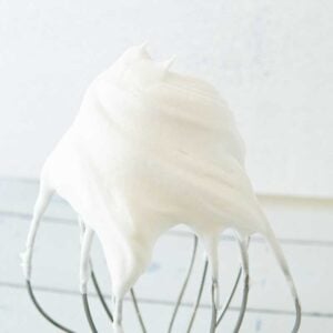 whipped meringue on whip