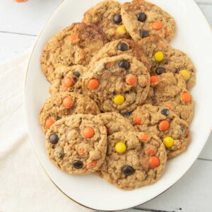 Reese's Pieces peanut butter cookies on plate
