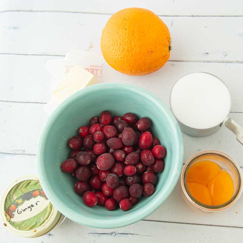 ingredients for cranberry curd