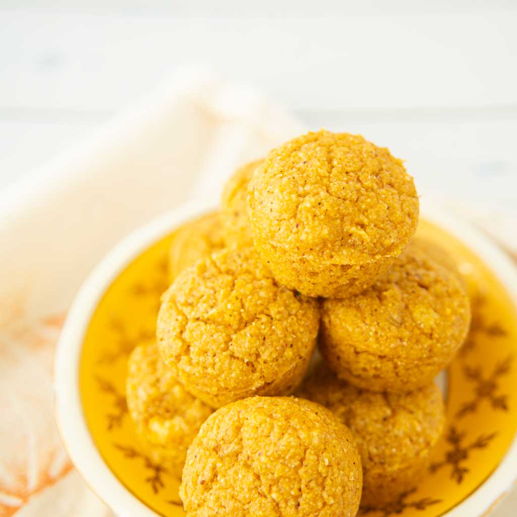 pumpkin cornbread mini muffins on plate