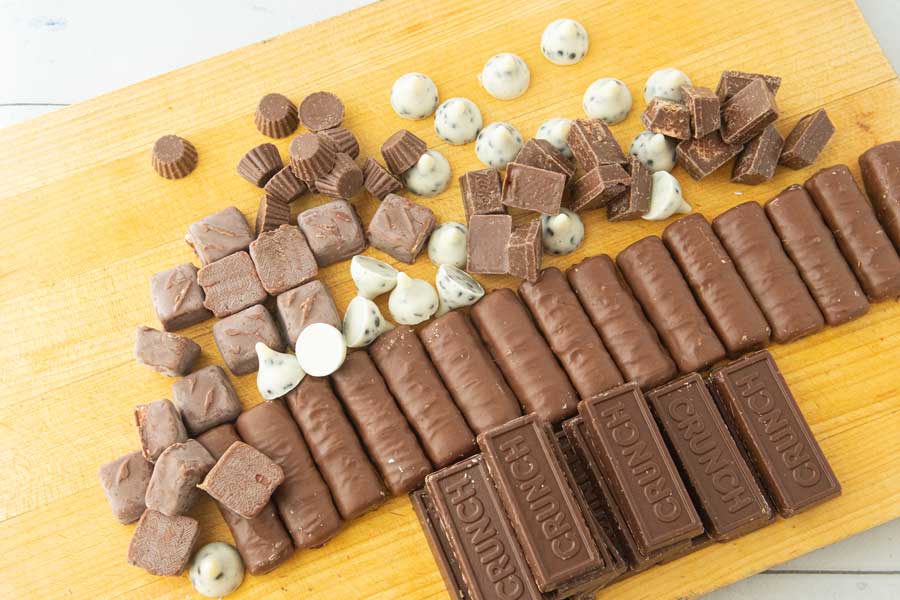 chocolate on cutting board