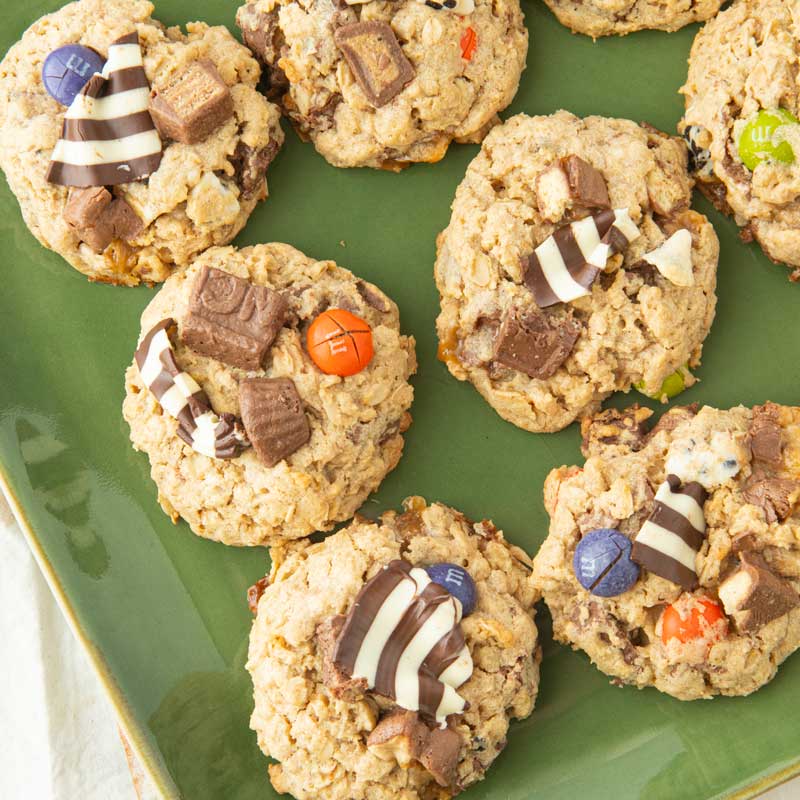 closeup of monster cookies