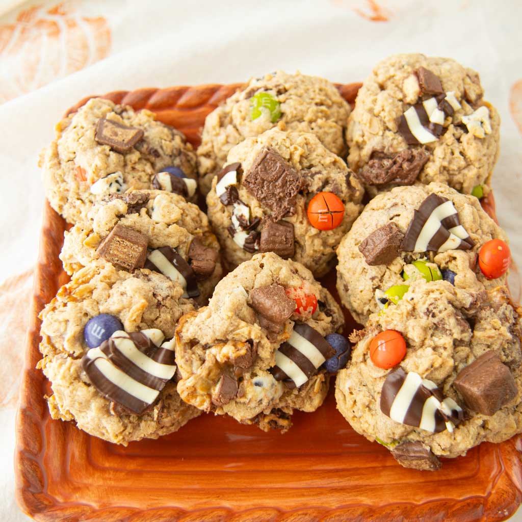 monster cookies on plate