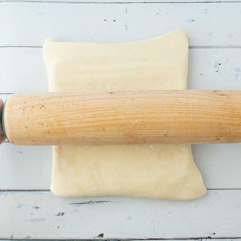 rolling out dough package for puff pastry