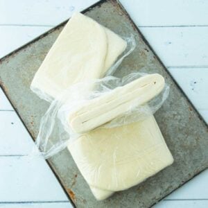 puff pastry blocks on sheet tray