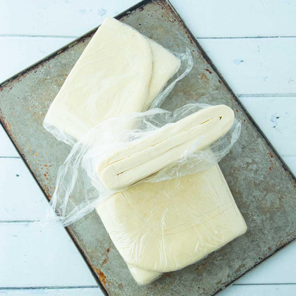 puff pastry blocks on sheet tray