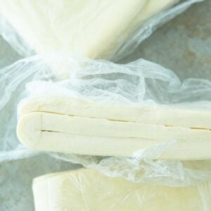 closeup of homemade puff pastry