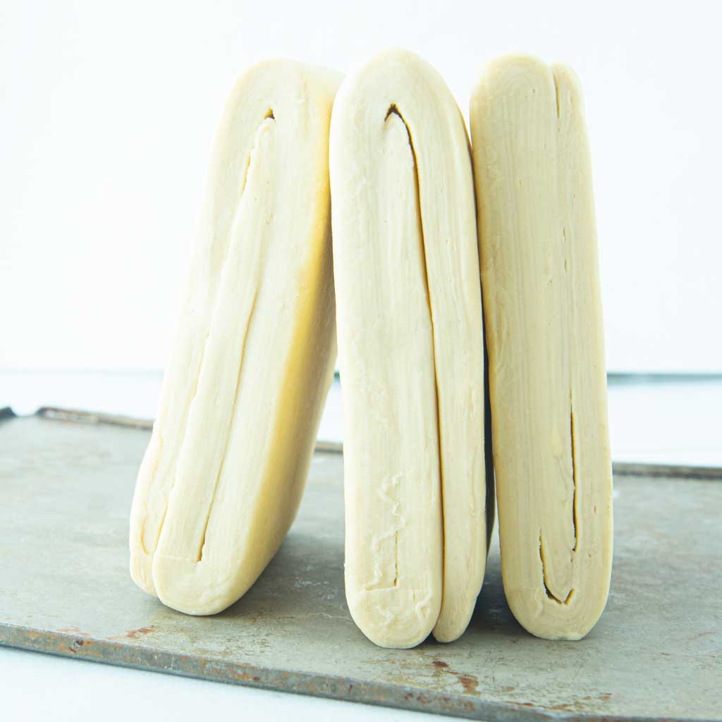 puff pastry blocks on tray