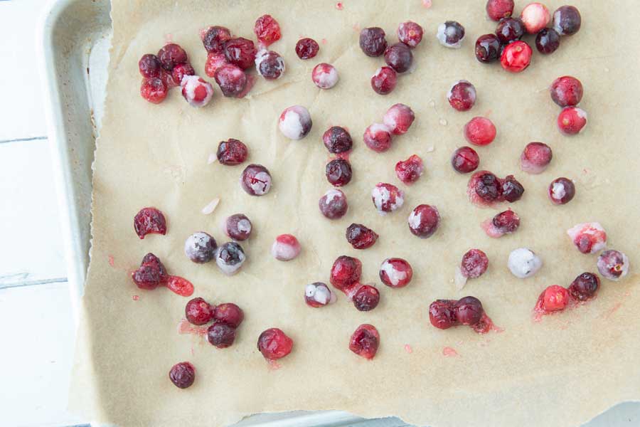 sugared cranberries on tray