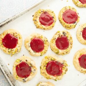 cranberry cookies on sheet pan