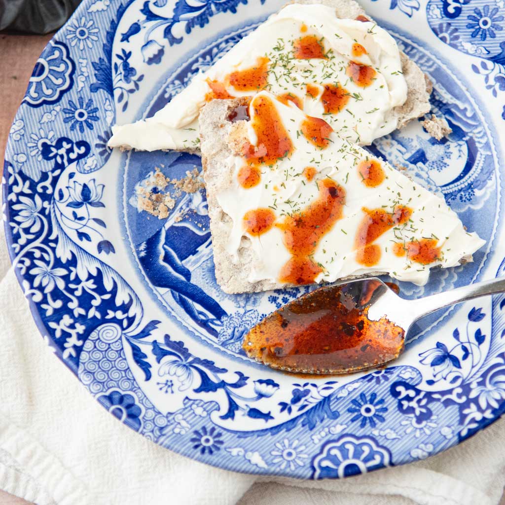 hot honey on cracker