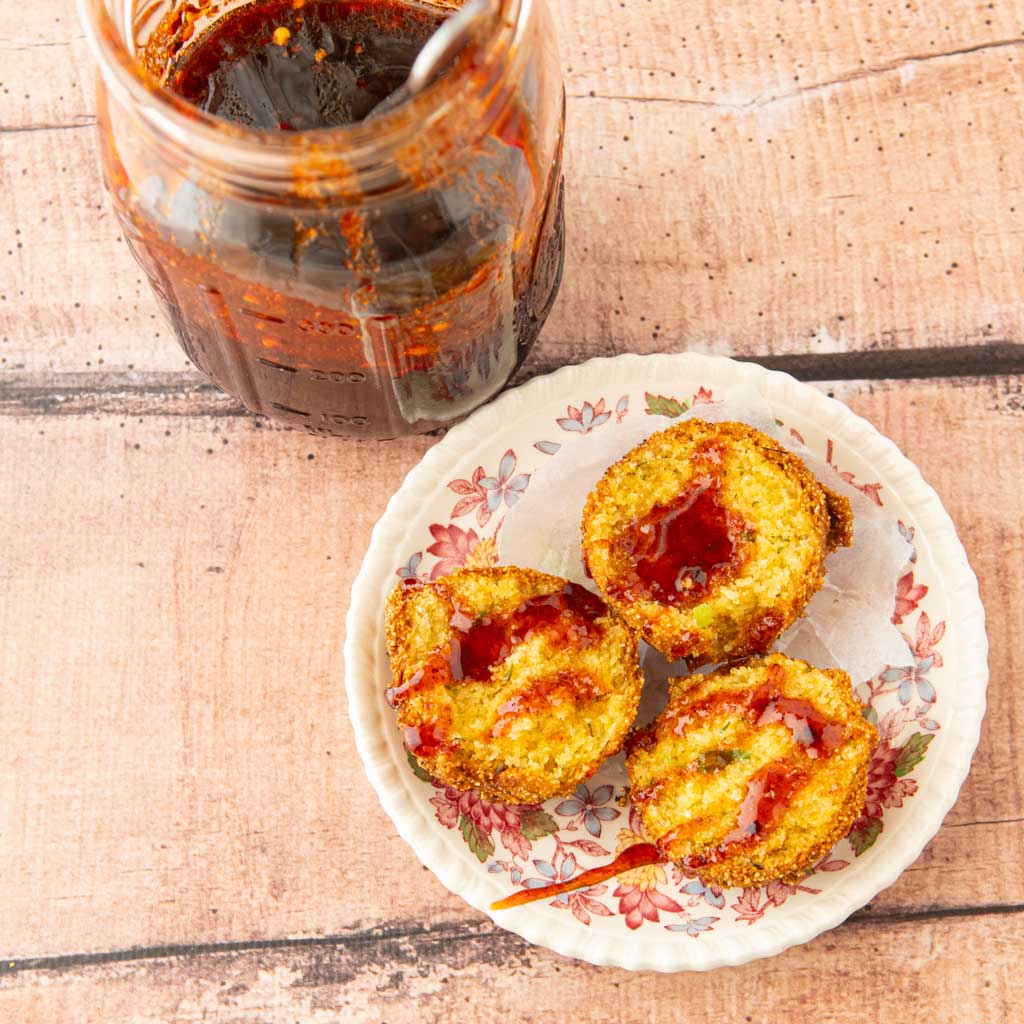 hot honey on hushpuppies