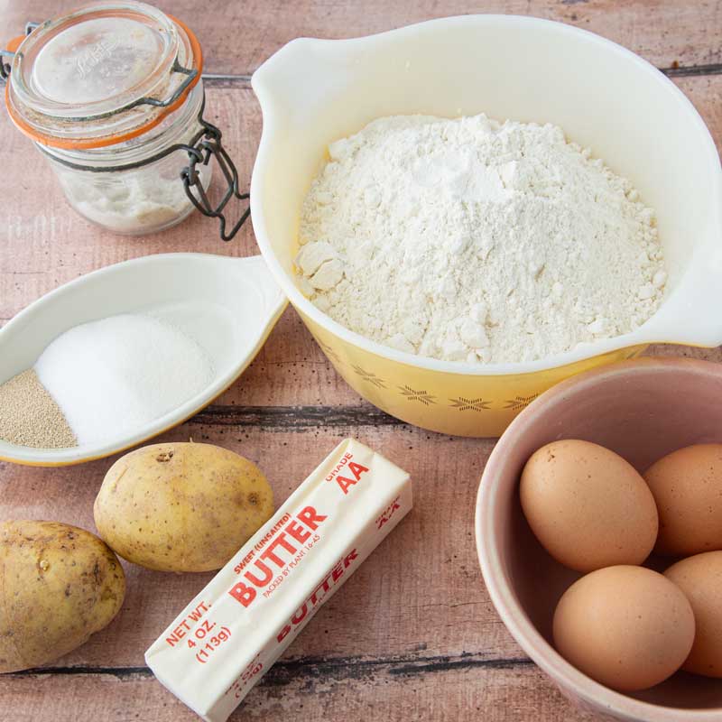 ingredients for potato rolls
