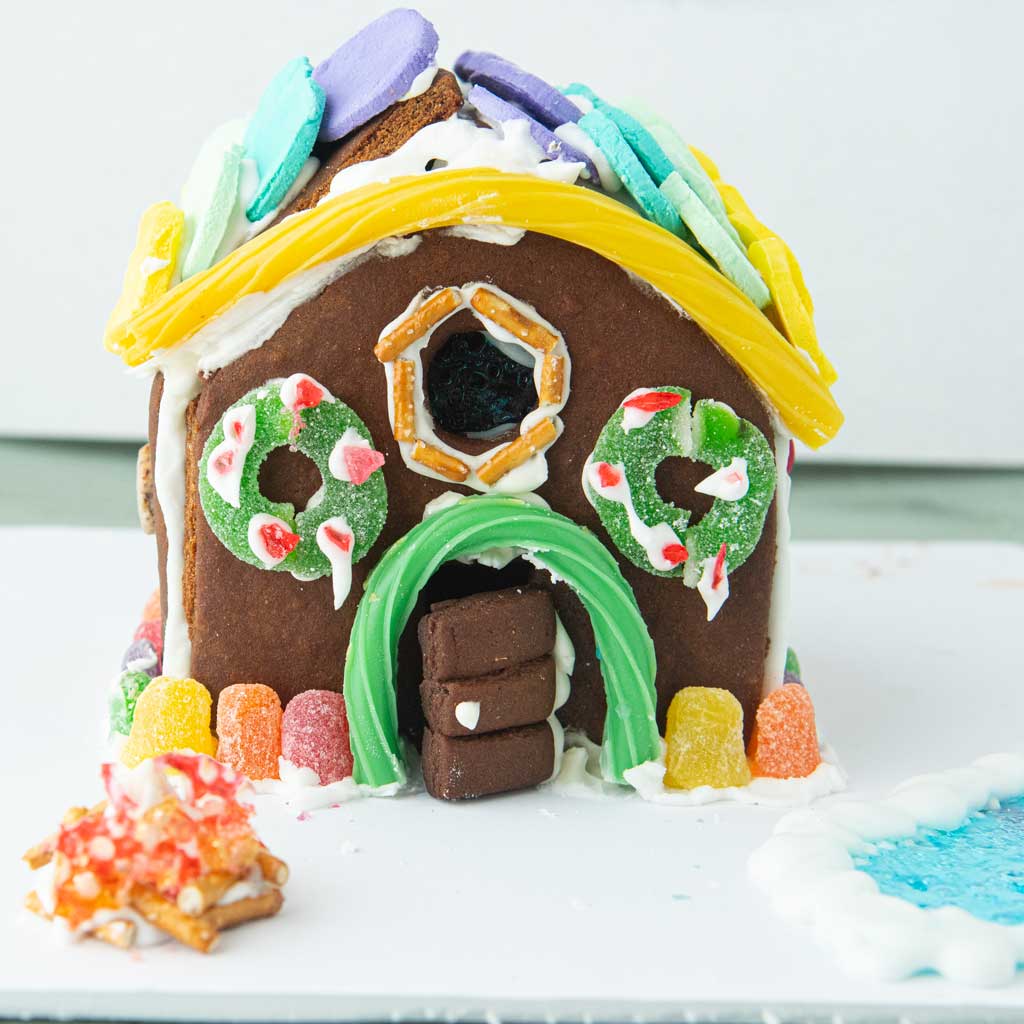 Twizzlers covered gingerbread house