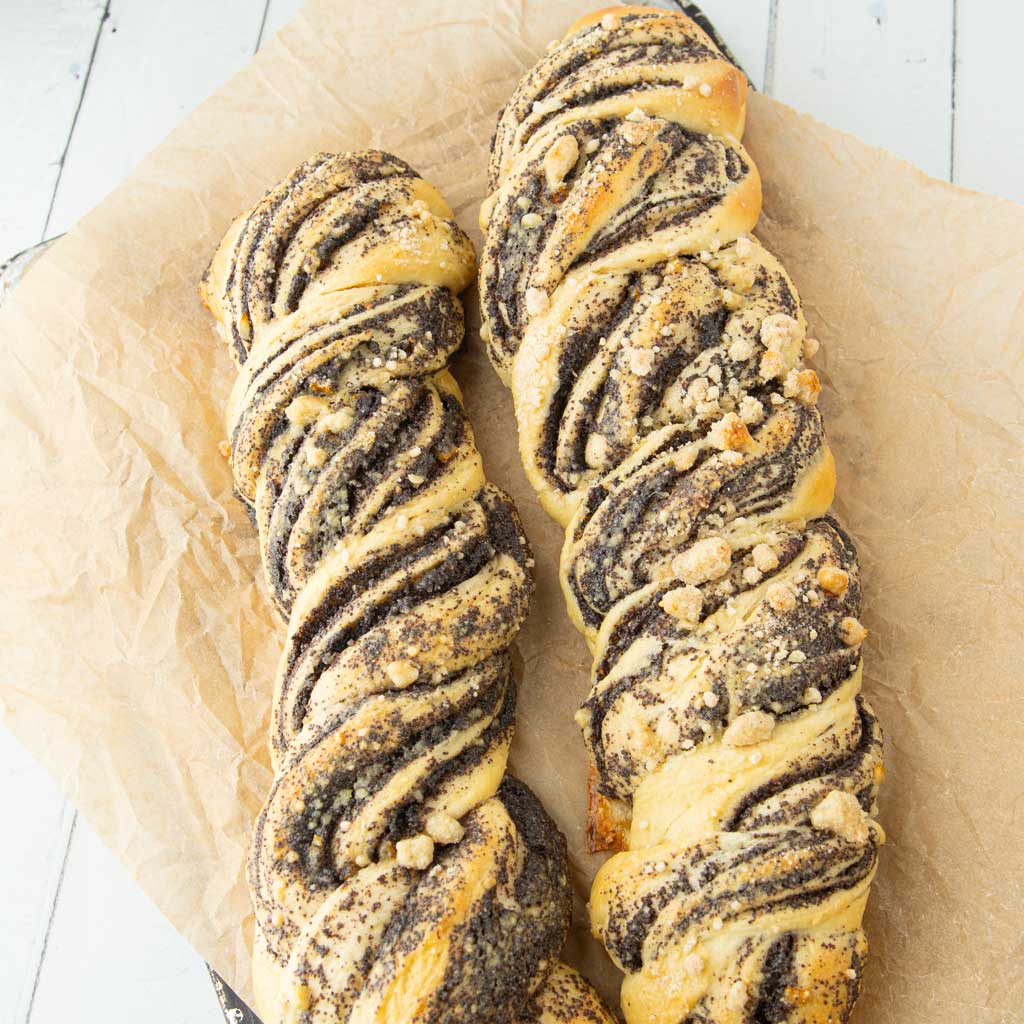2 loaves of poppy seed babka