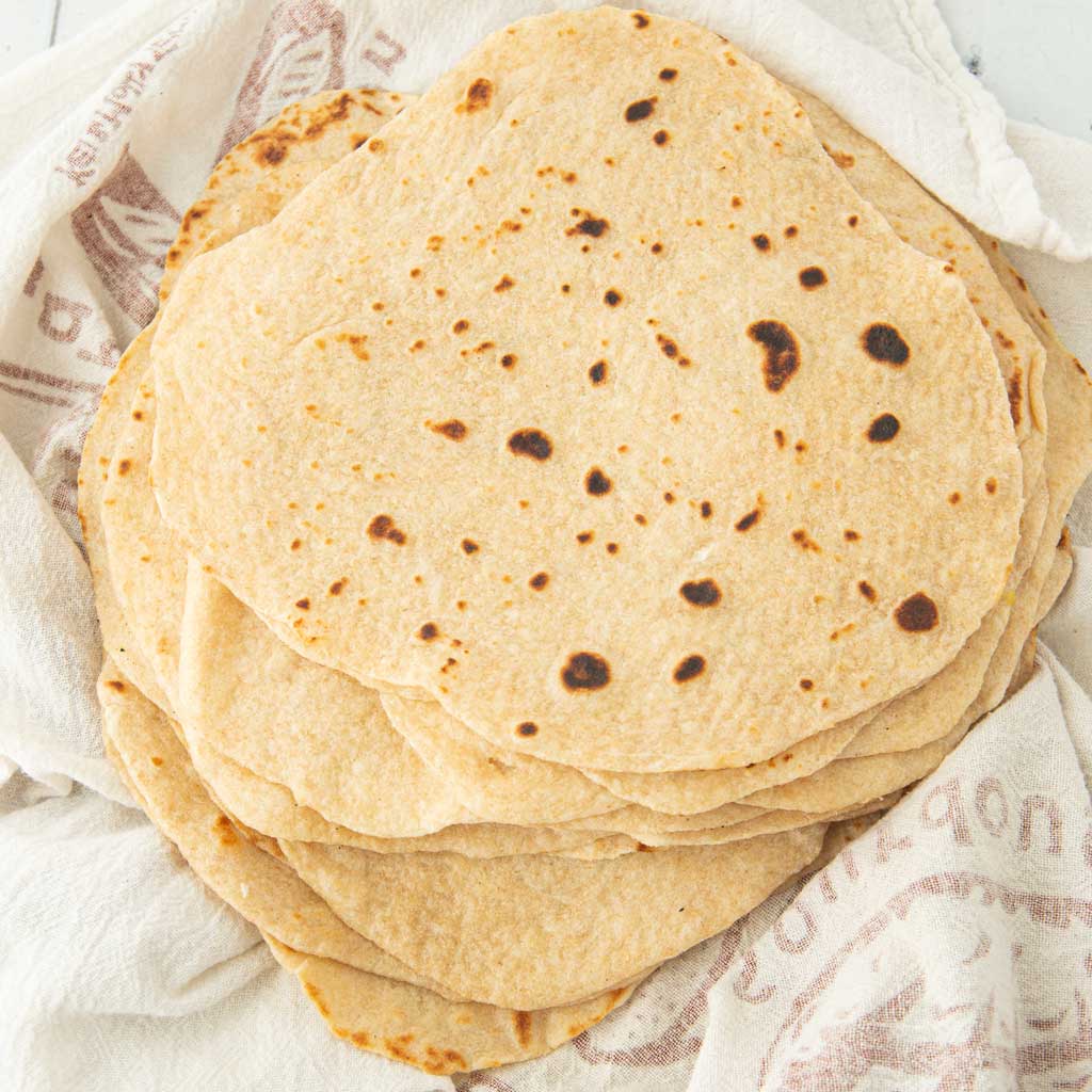 stack of homemade tortillas