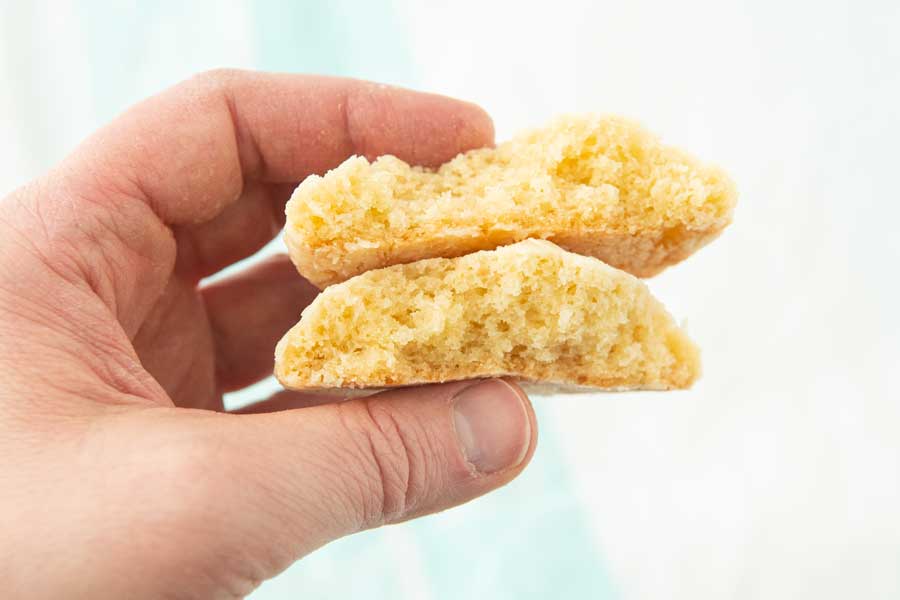 cross section of lemon crinkle cookies
