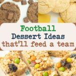 Super bowl cookies including chocolate sugar cookies, lemon crinkles, and peanut butter rice krispie treats