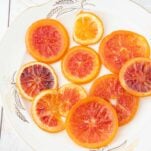 candied orange slices on plate