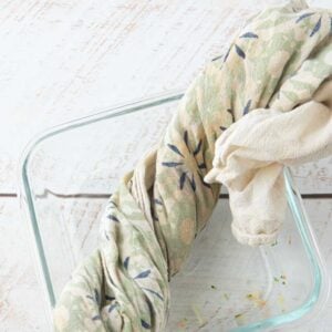 squeezing out water from broccoli