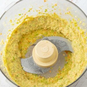 smooth broccoli crust batter in food processor