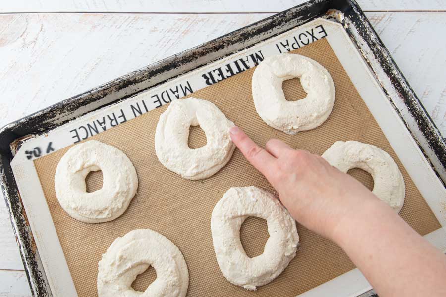smoothing edges of keto bagels