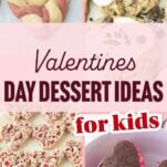 strawberry cereal treats, heart ice cream sandwiches, vanilla strawberry heart cookies, cookies and cream cookies, text overlay